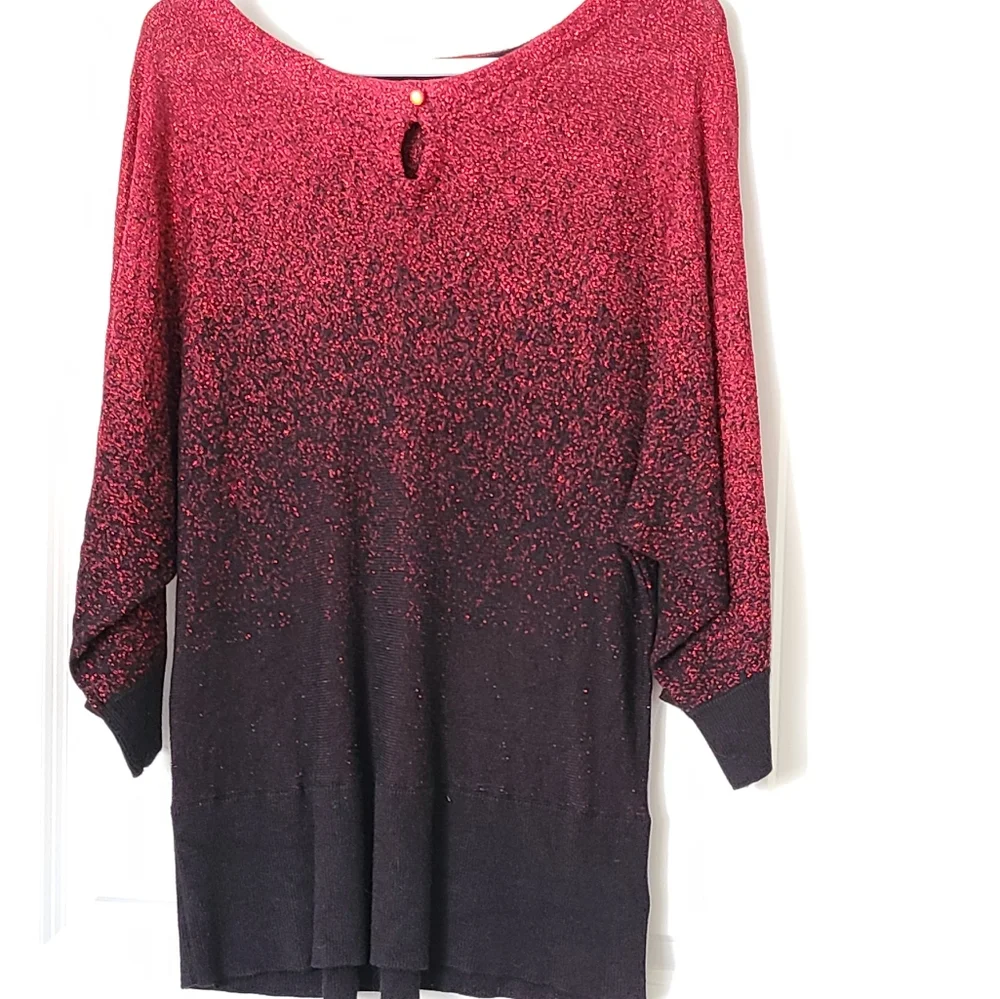 Xl sparkled red & black blouse - Picture 2 of 4